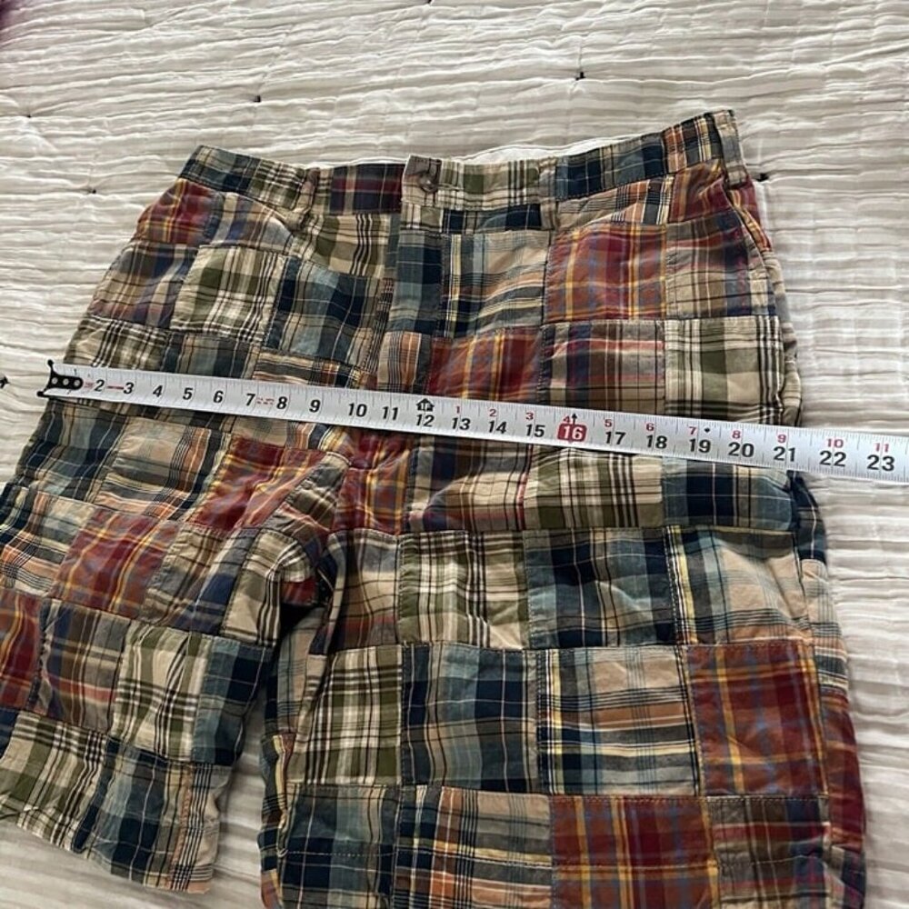 Vintage JOS A BANK‎ Shorts Men’s Sz 36 Madras Patchwork Multicolor Plaid Preppy - Picture 7 of 11
